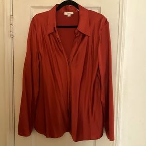 Beautiful Rust Silk Vince Blouse XL